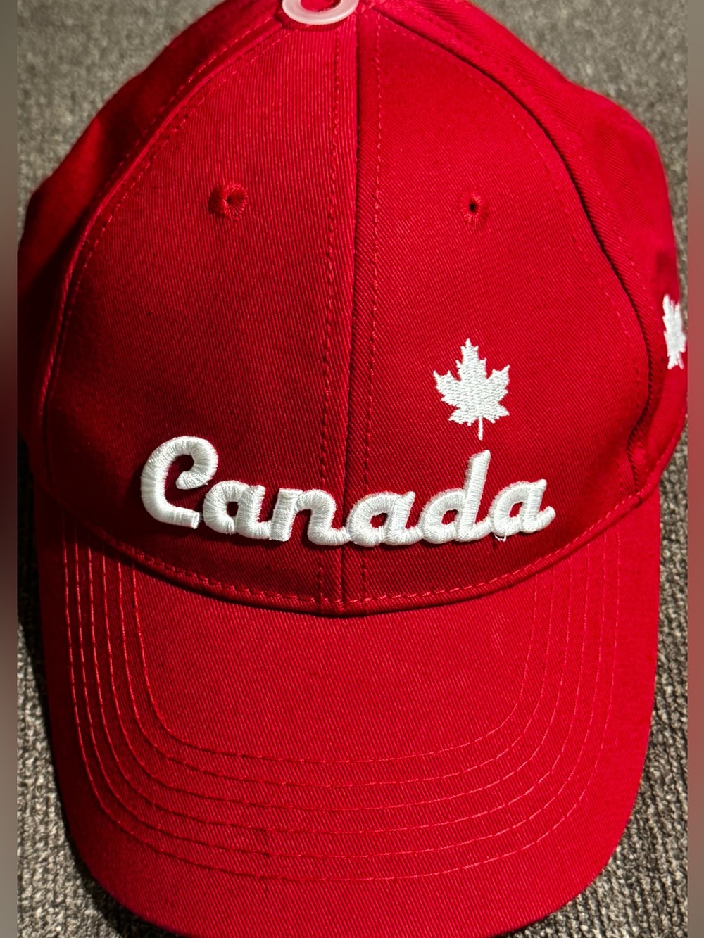 Red Canada Embroidered Baseball Cap